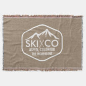 Rustikale Leinwand Ski-Häuschen-GebirgsAspen Decke (Vorderseite)