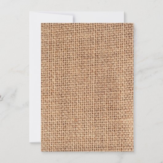 Rustikale Leinwand-Spitze-dunkle lila Einladung (Rückseite)