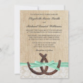 Rustikale Leinwand-Spitze-tadellose Einladung (Vorderseite)