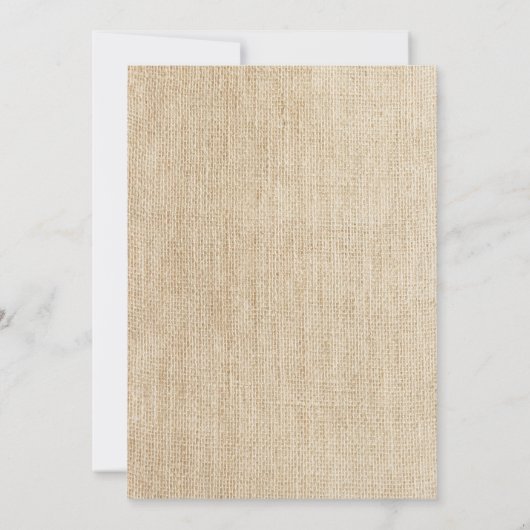 Rustikale Leinwand-Spitze-tadellose Einladung (Rückseite)