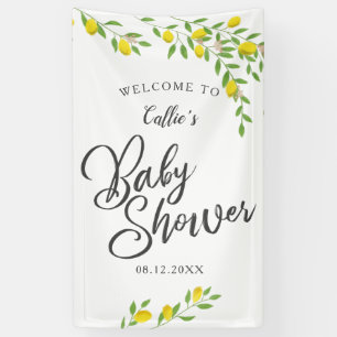 Rustikale Lemon Babydusche Willkommen Banner