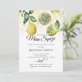 Rustikale Lemon Bridal Dusche Einladung (Stehend Vorderseite)
