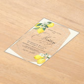 Rustikale Lemon Citrus Boho Sommerhochzeit Acryleinladungen (Ablage )