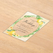 Rustikale Lemon Citrus Boho Sommerhochzeit Acryleinladungen (Ablage )