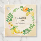 Rustikale Lemon Citrus Boho Sommerhochzeit Geschenkanhänger (Vorderseite)