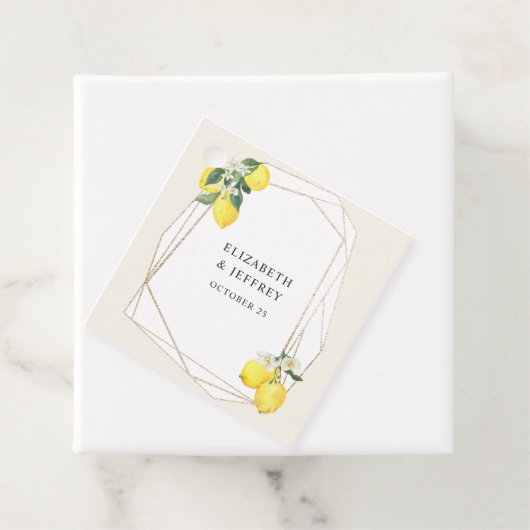 Rustikale Lemon Citrus Boho Sommerhochzeit Geschenkanhänger (Beispiel)