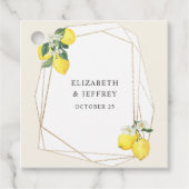 Rustikale Lemon Citrus Boho Sommerhochzeit Geschenkanhänger (Vorderseite)