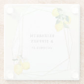 Rustikale Lemon Citrus Boho Sommerhochzeit Glasuntersetzer (Rückseite)