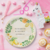 Rustikale Lemon Citrus Boho Sommerhochzeit Pappteller (Party)