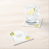 Rustikale Lemon Citrus Boho Sommerhochzeit Rechteckiger Pappuntersetzer (Vor Ort)