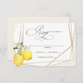 Rustikale Lemon Citrus Boho Sommerhochzeit RSVP Karte