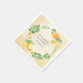 Rustikale Lemon Citrus Boho Sommerhochzeit Serviette (Ecke)