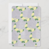 Rustikale Lemon Citrus Vintag Stone Babydusche Einladung (Rückseite)