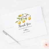 Rustikale Lemon Gender Neutral Baby Dusche Runder Aufkleber (Umschlag)