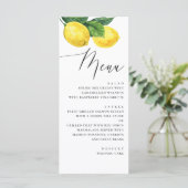Rustikale Lemon Grove Wedding | Summer Citrus Orch Menükarte (Stehend Vorderseite)