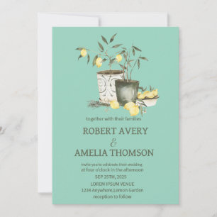 Rustikale Lemon-Hochzeit Einladung