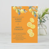 Rustikale Lemon-Hochzeit Einladung (Stehend Vorderseite)