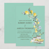 Rustikale Lemon-Hochzeit Einladung (Vorne/Hinten)