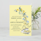 Rustikale Lemon-Hochzeit Einladung (Stehend Vorderseite)