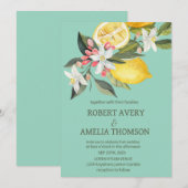 Rustikale Lemon-Hochzeit Einladung (Vorne/Hinten)