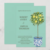 Rustikale Lemon-Hochzeit Einladung (Vorne/Hinten)