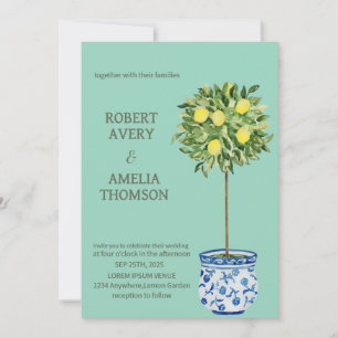 Rustikale Lemon-Hochzeit Einladung