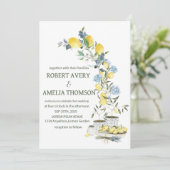 Rustikale Lemon-Hochzeit Einladung (Stehend Vorderseite)