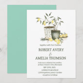 Rustikale Lemon-Hochzeit Einladung (Vorne/Hinten)