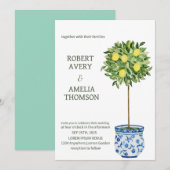 Rustikale Lemon-Hochzeit Einladung (Vorne/Hinten)