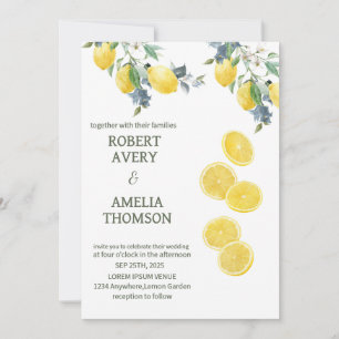 Rustikale Lemon-Hochzeit Einladung
