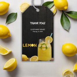 Rustikale Lemon Lemonade Kinderdusche Geschenkanhänger