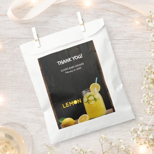 Rustikale Lemon Lemonade Kinderdusche Geschenktütchen (Ausgeschnitten)