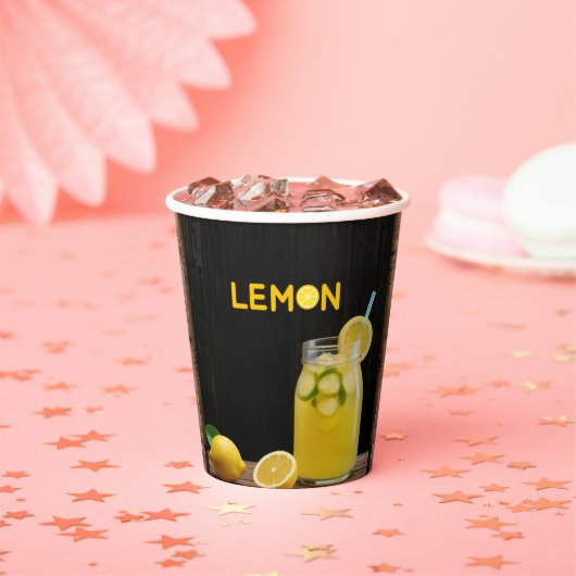 Rustikale Lemon Lemonade Kinderdusche Pappbecher (Insitu)