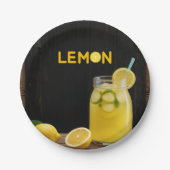 Rustikale Lemon Lemonade Kinderdusche Pappteller (Vorderseite)