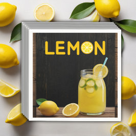 Rustikale Lemon Lemonade Kinderdusche Serviette