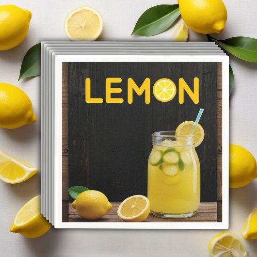 Rustikale Lemon Lemonade Kinderdusche Serviette