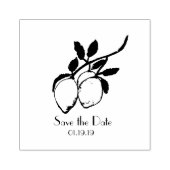 Rustikale Lemon Save-the-Date-Hochzeitsinitiale Gummistempel (Prägung)