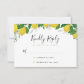 Rustikale Lemon Wedding RSVP Card (Vorderseite)