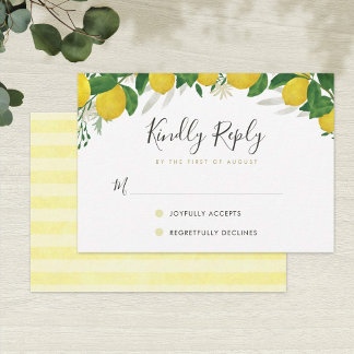 Rustikale Lemon Wedding RSVP Card