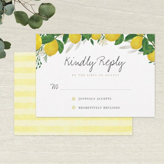 Rustikale Lemon Wedding RSVP Card