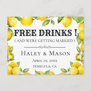 Rustikale Lemonen - KOSTENLOSE GETRÄNKE Save the D Ankündigungspostkarte