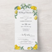 Rustikale Lemons Hochzeitseinladung in einem All In One Einladung (Innen Boden)