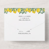 Rustikale Lemons Hochzeitseinladung in einem All In One Einladung (Rückseite)