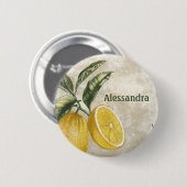 Rustikale Lemons-Nametag-Taste für Party & Dusche Button (Vorne & Hinten)