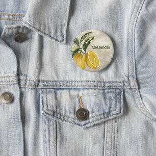Rustikale Lemons-Nametag-Taste für Party & Dusche Button