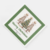 Rustikale Leoparden-Weihnachtsbaum-Dinner-Serviett Serviette (Ecke)