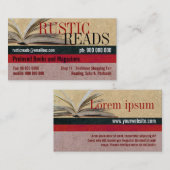 Rustikale Lesungen Buchliteratur-Visitenkarte Visitenkarte (Vorne/Hinten)