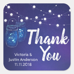 Rustikale Leuchten auf dem Land, die Glühwürmchen Quadratischer Aufkleber