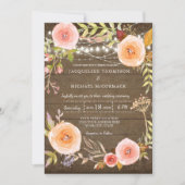 Rustikale Leuchten im Brautparty Blumenreath Einladung (Vorderseite)