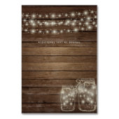 Rustikale Leuchten Mason Jar Tischnummer Card (Rückseite)